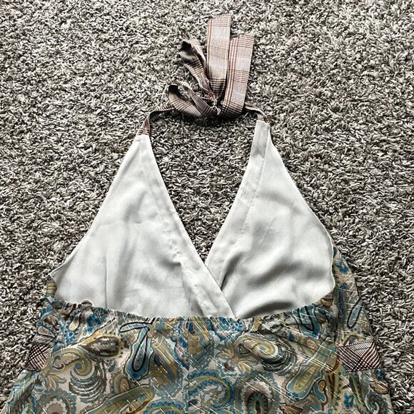 Lane Bryant Top Woman 18 Halter Paisley Baby Doll Fairy Flowy Festival Y2K‎ Look - Picture 6 of 12